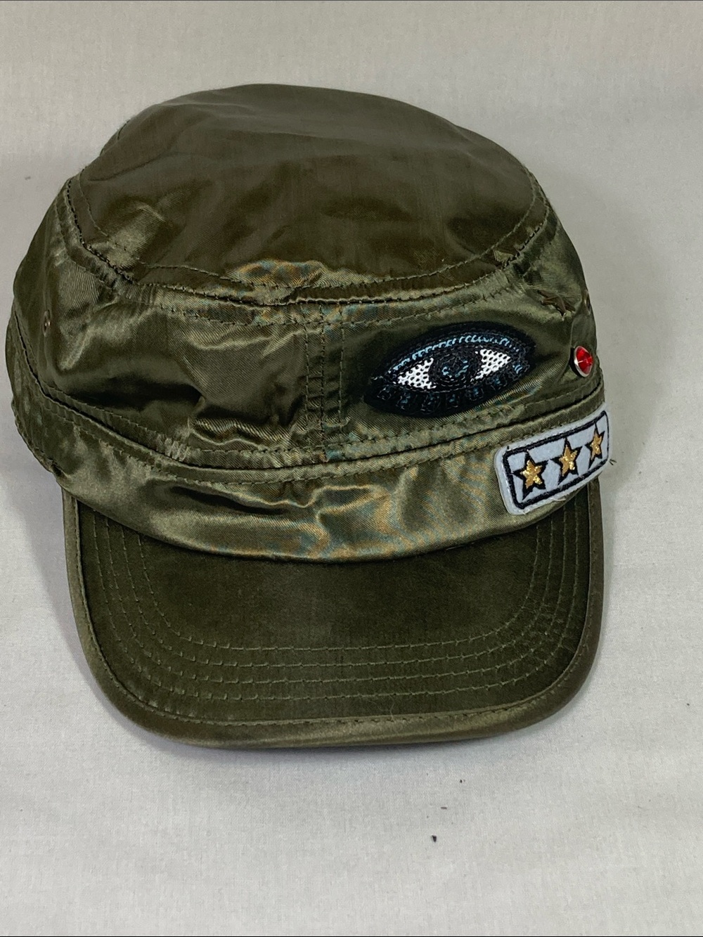 Claire's Olive Green Patch Military Cap